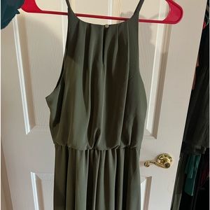 Green chiffon dress